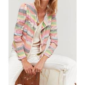 NEW ALDO MARTINS silan knit blazer in pink multi